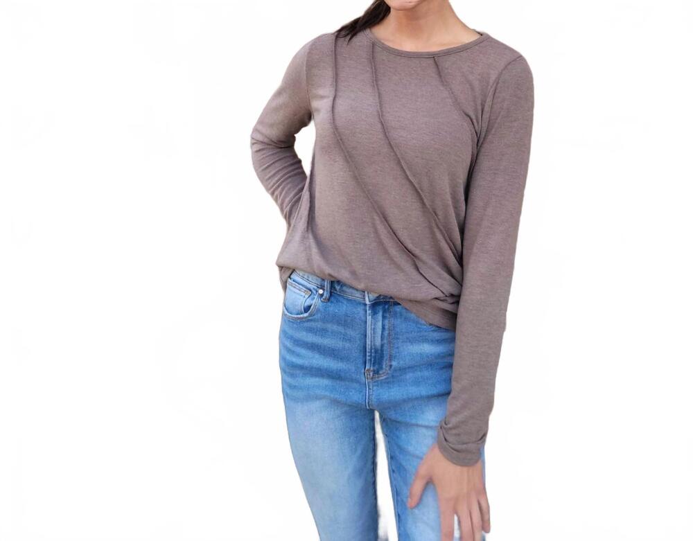 NEW STACCATO denise long-sleeve top in mocha